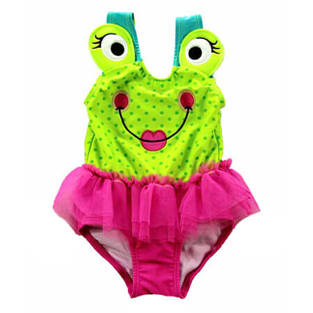 Frog cute girls one piece swimwear