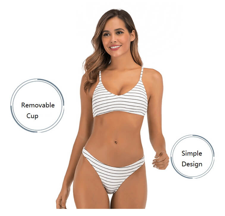 DS19023- Woman Stripe Swimsuit- (1)