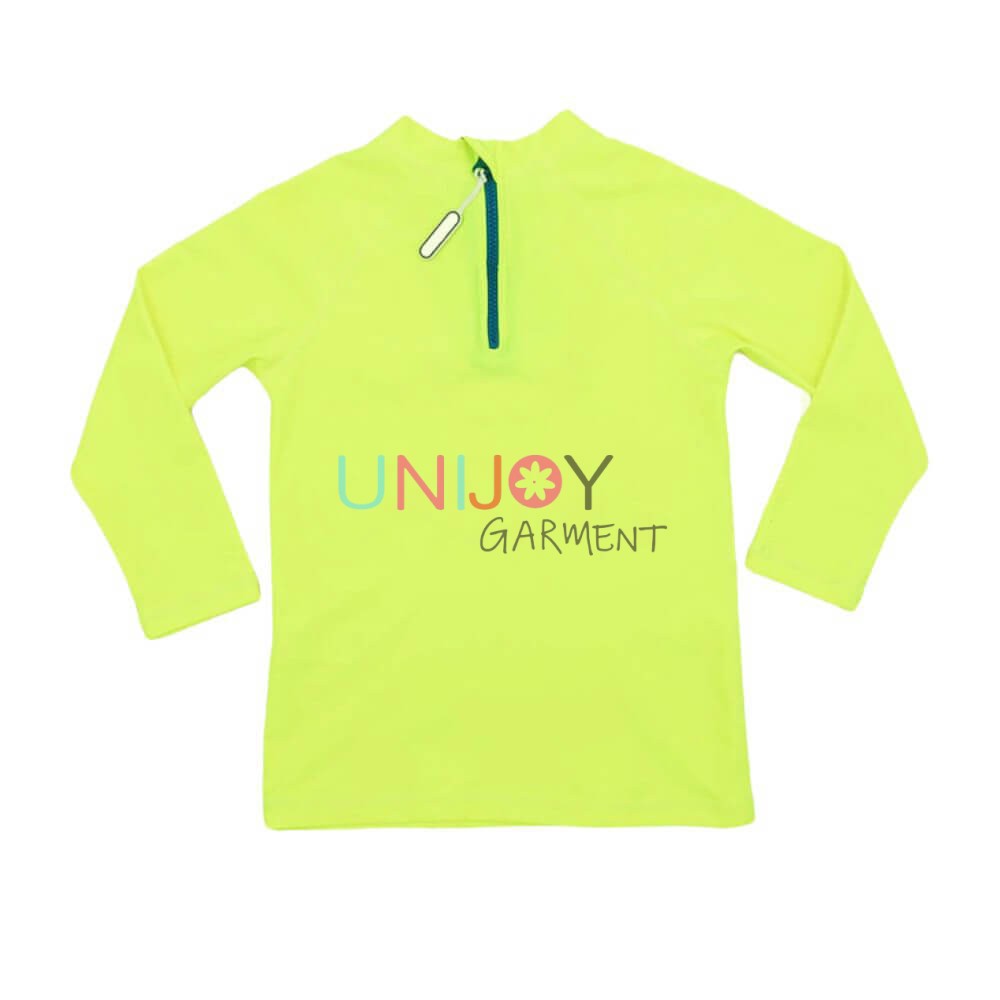 UNNC202102-Neon Yellow Long Sleeves Boys Custom Rashguard