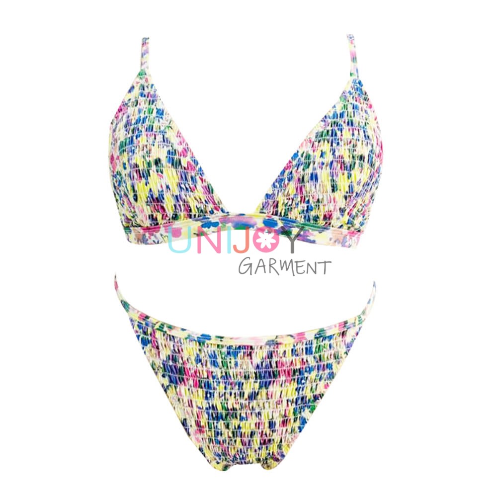 UNWMBK-0530-Custom Print Women Shirred Bikini