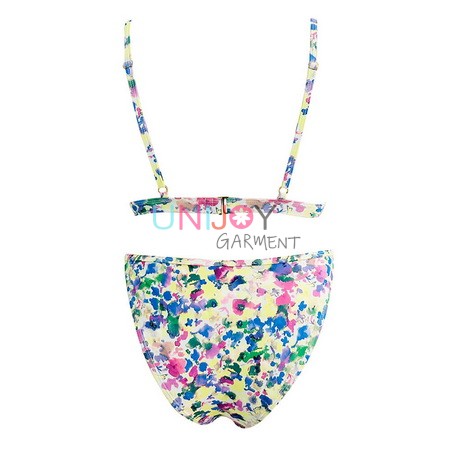 UNWMBK-0530-Floral Custom Print Bikini