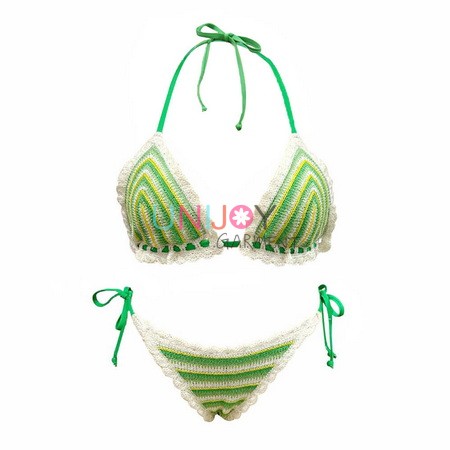 UNWMBK-240621-Crochet Swimwear Green Design Bikini Manufacturers