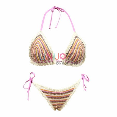 UNWMBK-240621-Pink Crochet Bikini China Swimwear Vender