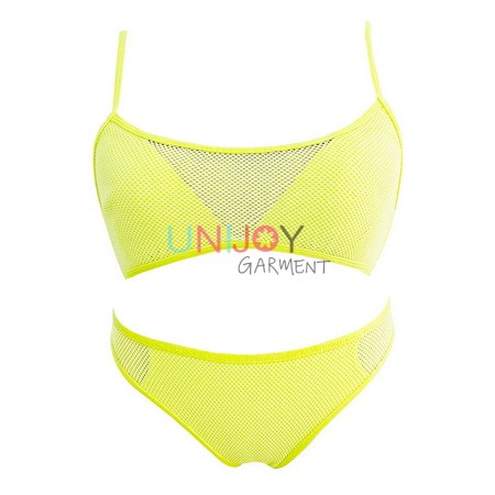 UNWMBK24-0614-Light Yellow Custom Order Bikini With Mesh