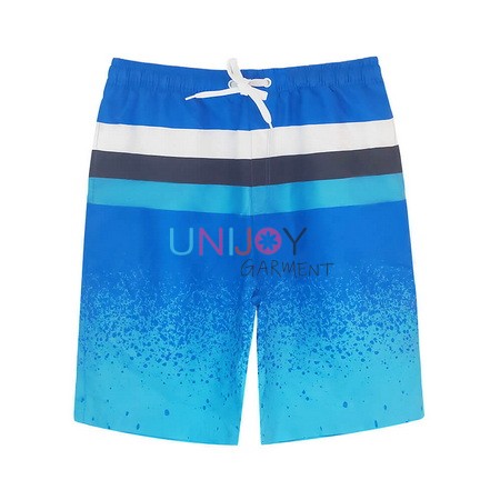 UNMS-001-Blue Stripes Custom Board Shorts Supplier