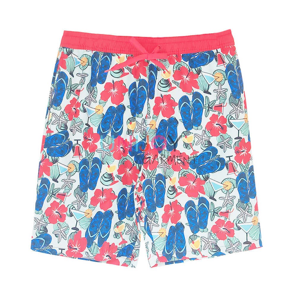 UNMS-2407003-Mens Floral Print Custom Board Shorts