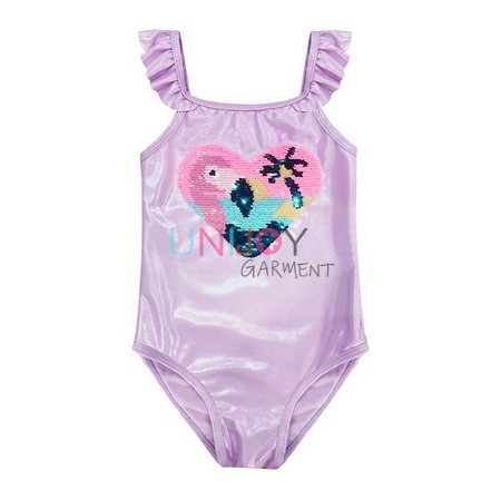 UNGLOP-0150-Custom Design Swimsuit With Heart Sequin