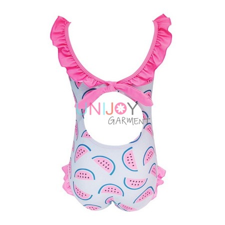 UNGLOP-22014-Girls Watermelon Custom Swimsuit with Ruffles