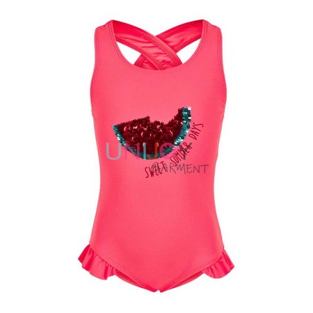 UNGLOP-720062-Sequin Watermelon Kids Custom One-piece Swimsuit