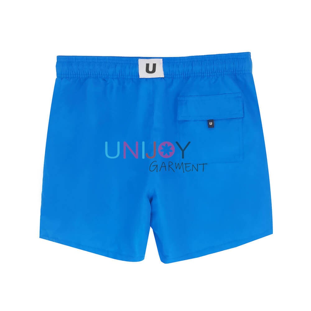 UNMS-24-064-Blue Color Mens Custom Swim Shorts Swimwear