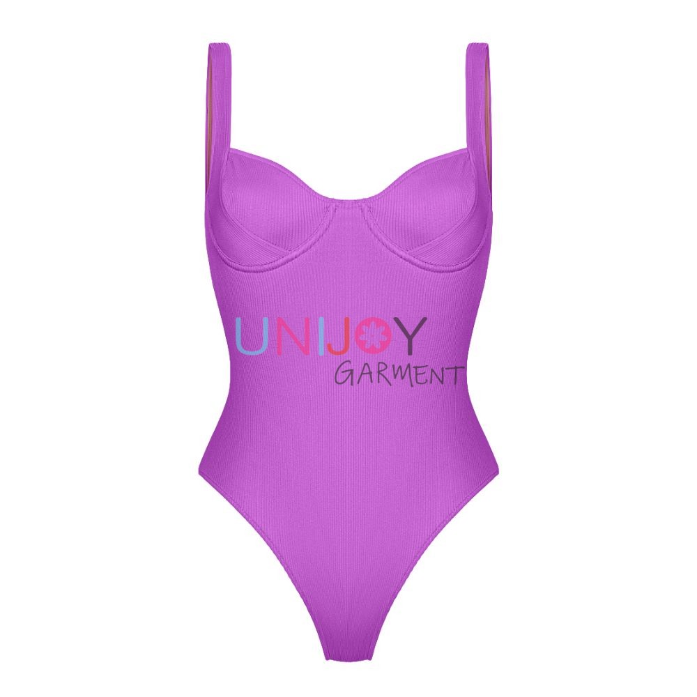 UNOPVS-546-Ribbed Textured One-piece Underwrie Luxury Swimwear Vendors