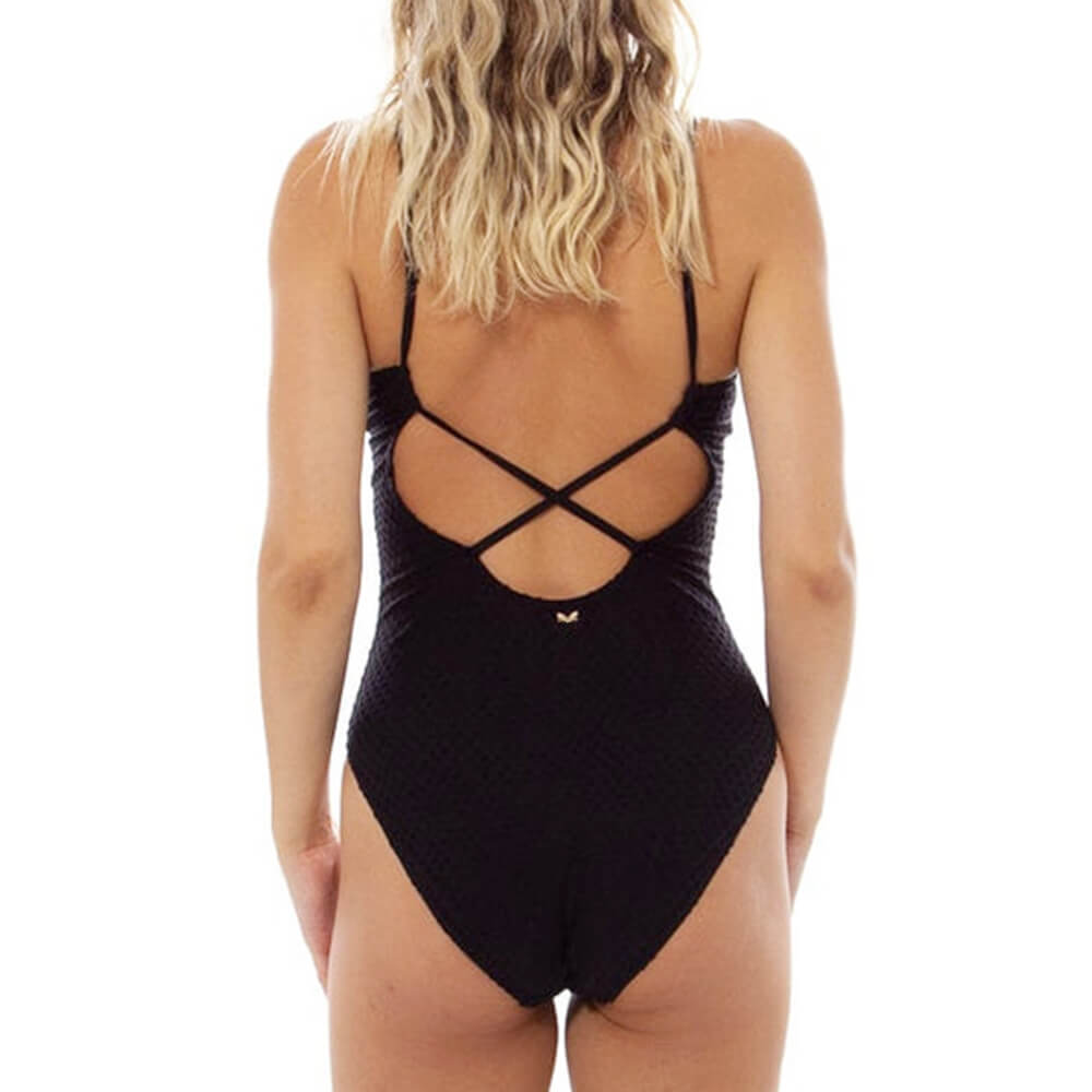 UNWMOP-22391-Underwried Textured Custom One-piece Swimsuit