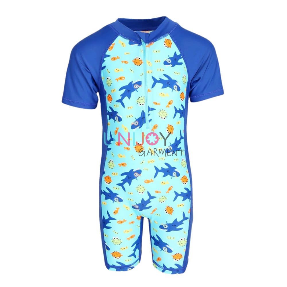 UNBYOP-22051-Custom Printed Rashguard One-piece Swimsuit With Zipper