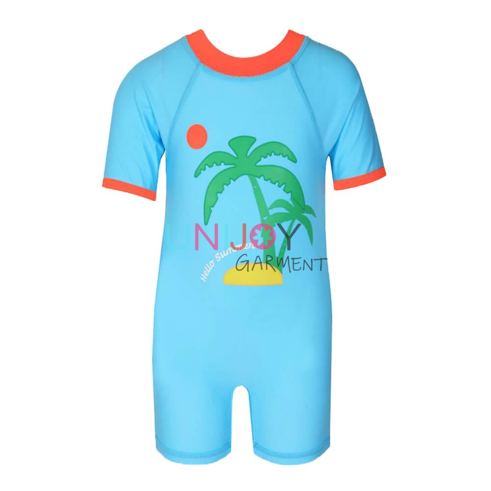 UNBYOP-23086-Kids Boys Custom Made Swimwear One-piece UV Rashguard