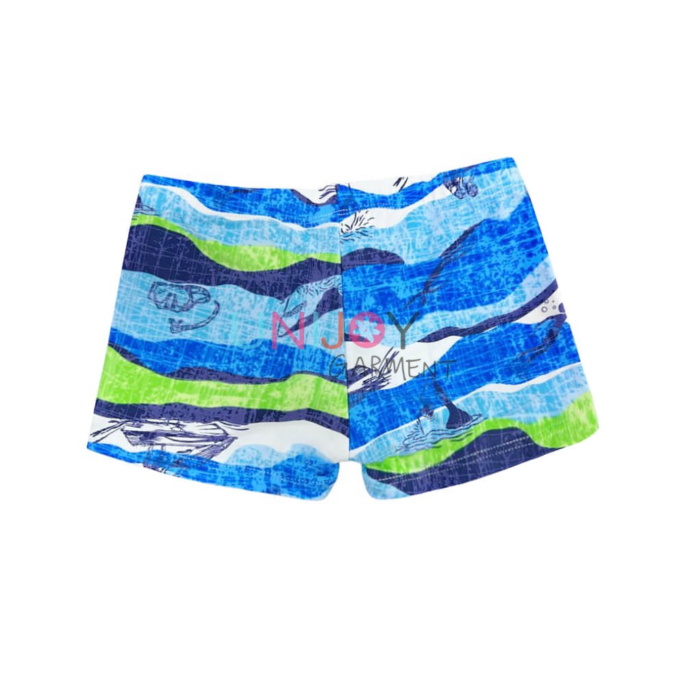 UNBYSH-24063-Boys Print Custom Made Swim Shorts Maker