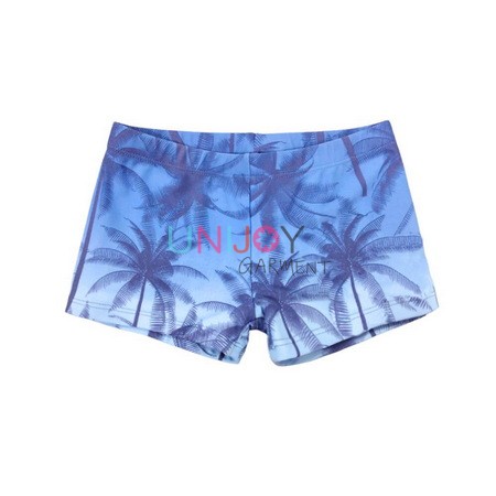 UNBYSH-240925-Coconut Tree Grandient Print Boys Custom Swim Shorts