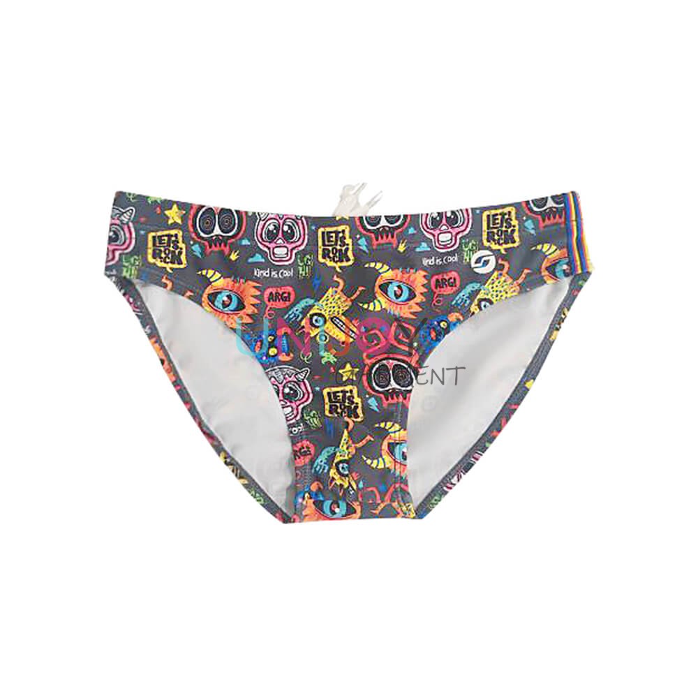 UNBYSH-24926-Custom Print Swimsuit Brief Swim Shorts For Boys