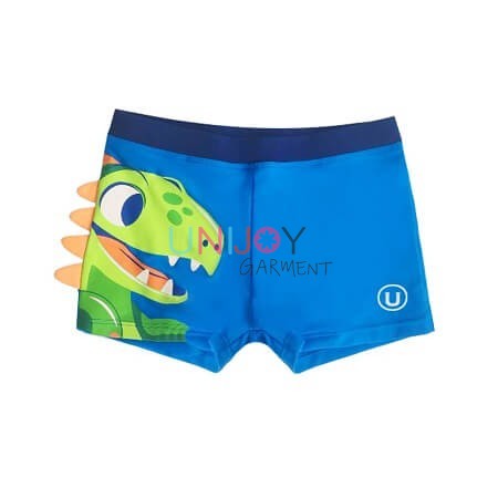 UNBYSH-24927-3D Dinosaur Print Custom Swim Trunks for Boys