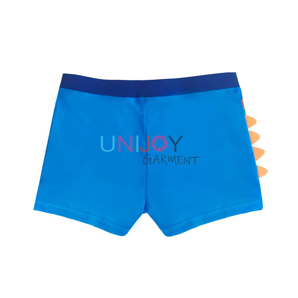 UNBYSH-24927-Boys Cute 3D Dinosaur Custom Swim Trunks