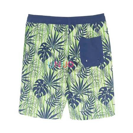 UNMS-240914-Mens Leaf Custom Printed Board Shorts With Pocket