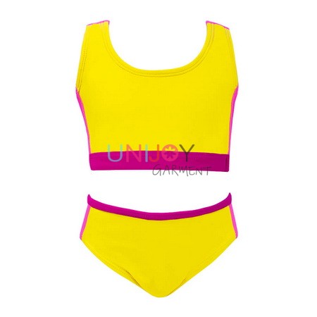 UNGLBK-720064-Custom Bikini Bright Yellow Girls Neon Swimwear