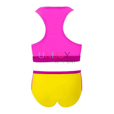 UNGLBK-720064-Neno Bikini Girls Contrasting High-Visible Custom Swimsuit