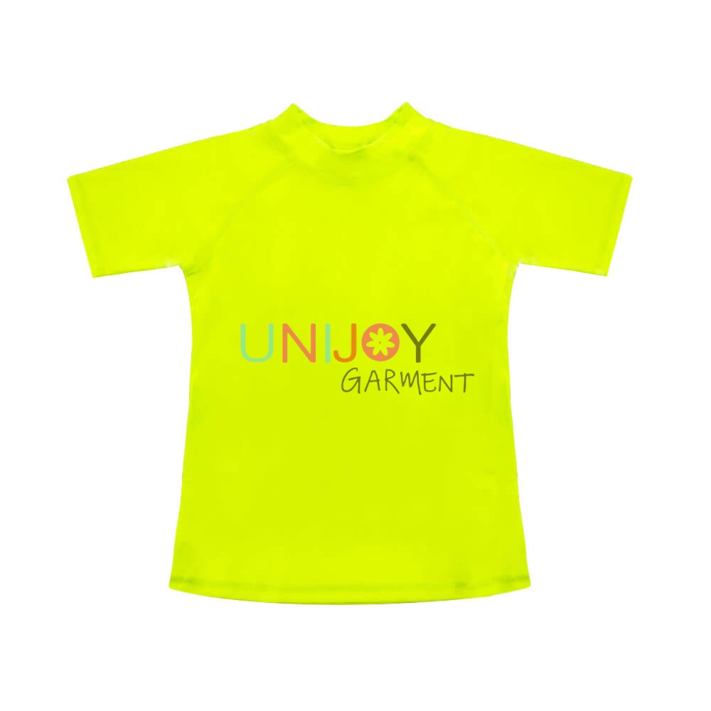 UNGLRG-24008-Highly-Visible Neon Swimwear Rashguard Shirts-Llime Green