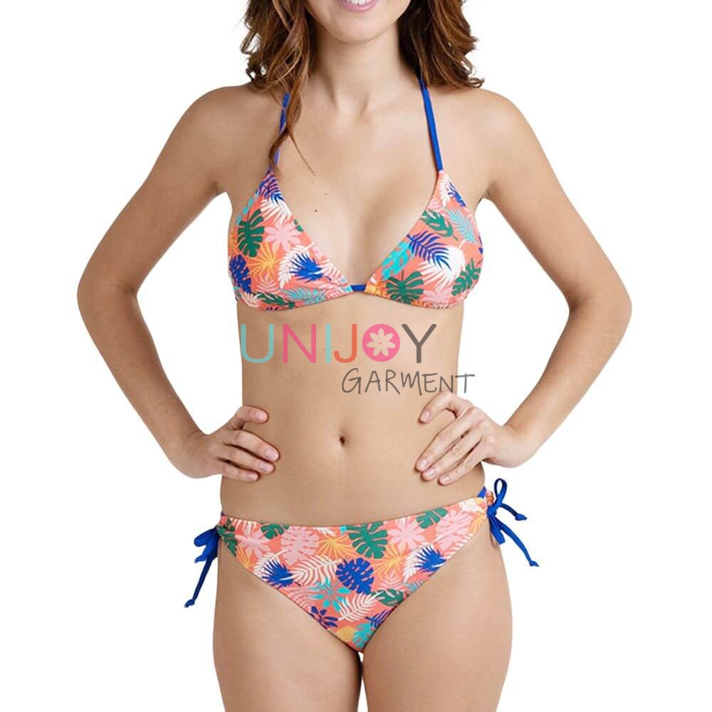 UNWMBK-3371-Colorful Print Triangle Design Bikini Set