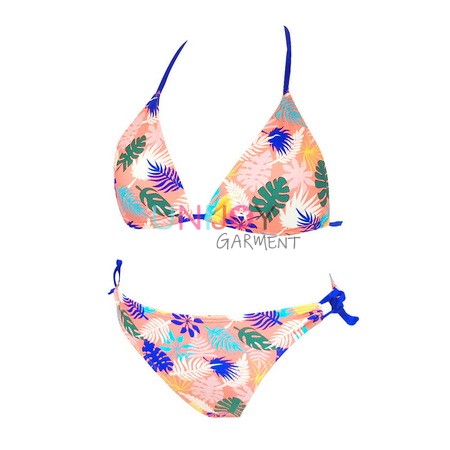 UNWMBK-3371-Custom Design Swimwear Vibrant Print Triangle Bikini Set