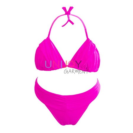 UNWMBK-241202-Customize a Bikini Light Pink Triangle Swimwear Factory