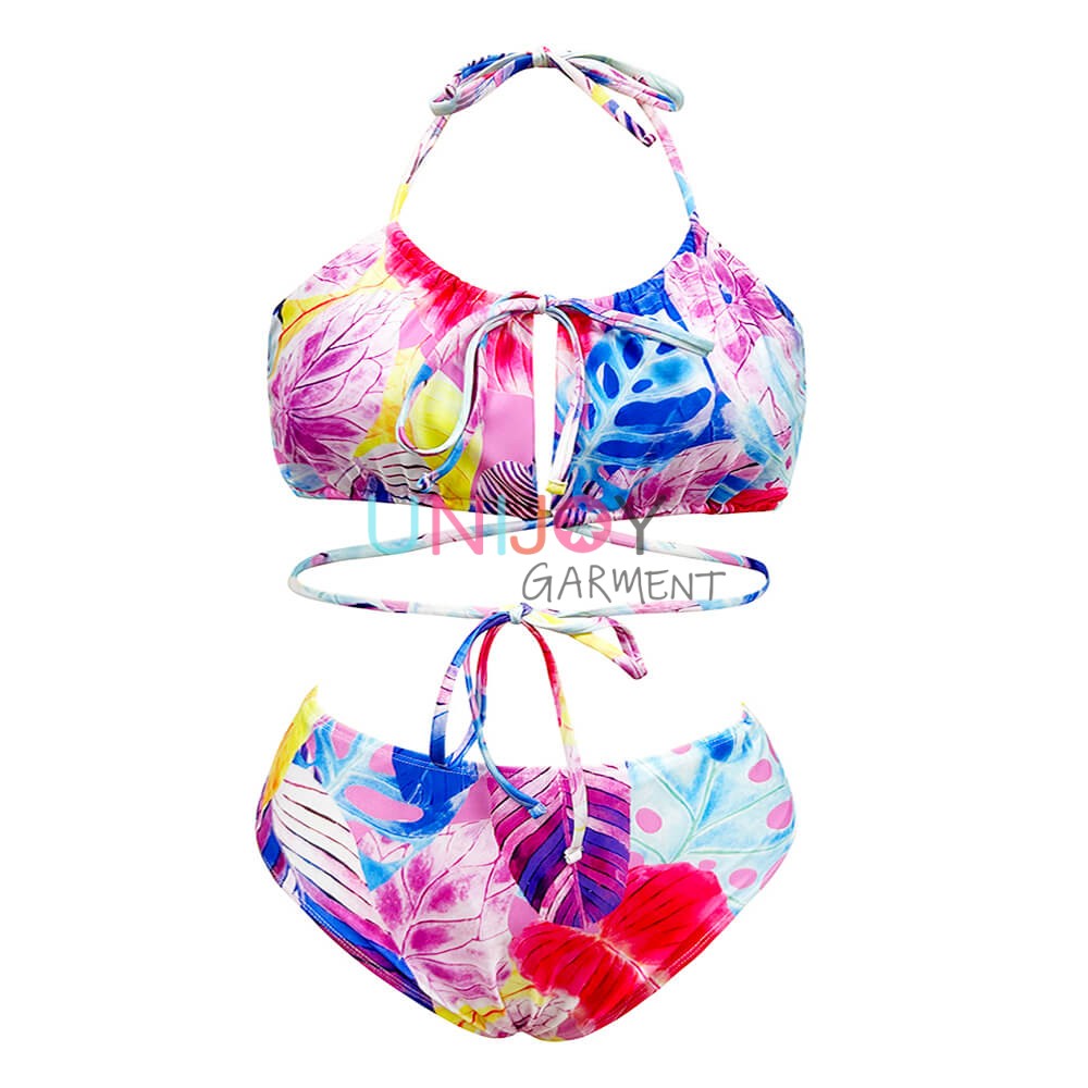 UNWMPLS-24001-Big Size Bikini Halter Custom Swimsuit