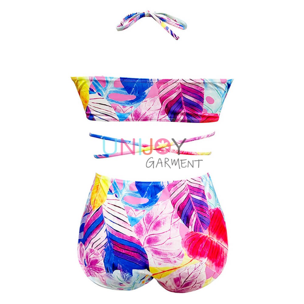 UNWMPLS-24001-Custom Print Bikini Plus Size Swimsuit