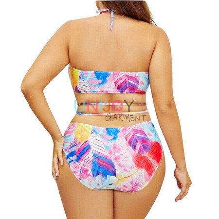 UNWMPLS-24001-Plus Size Bikini Custom Printed Swimsuit