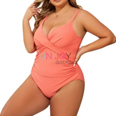 UNWMPLS-24003-Custom Made Women Plus Size One-piece Swimsuit