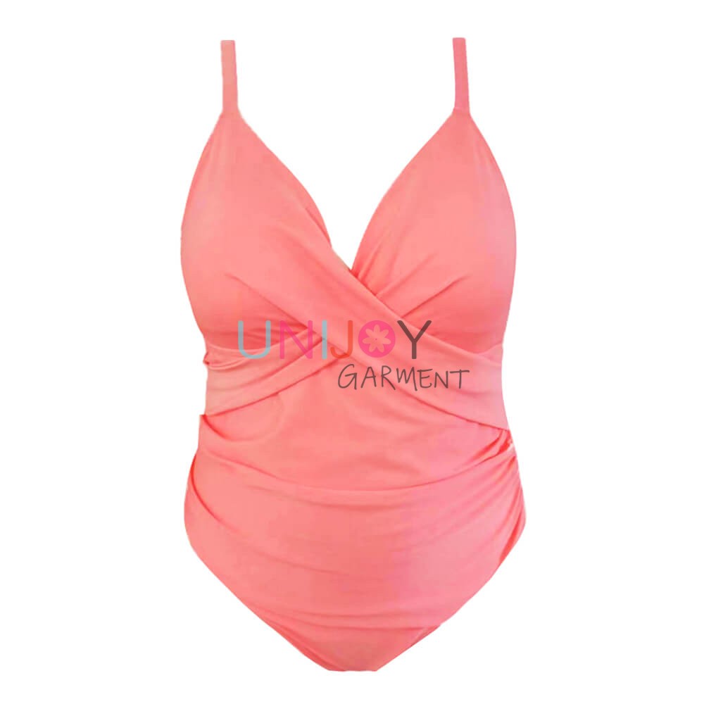 UNWMPLS-24003-Women Twist Plus Size Custom One-piece Swimsuit