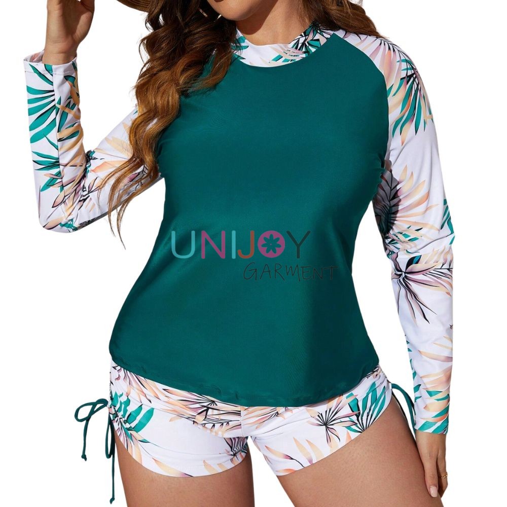 UNWMPLS-24005-Custom Rash Guard Set Plus Size Swimsuit